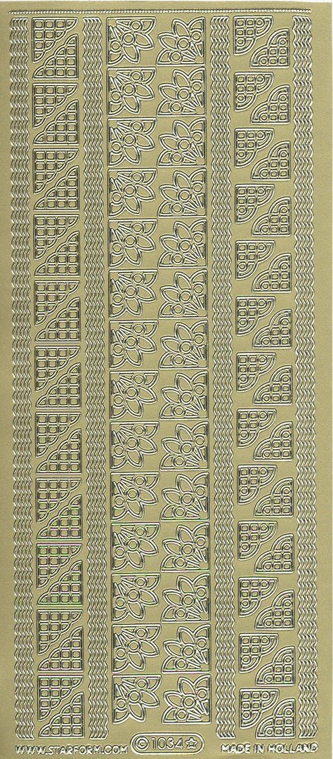 Starform Sticker Sheet 4 x 9 Inch Corners 3 Gold
