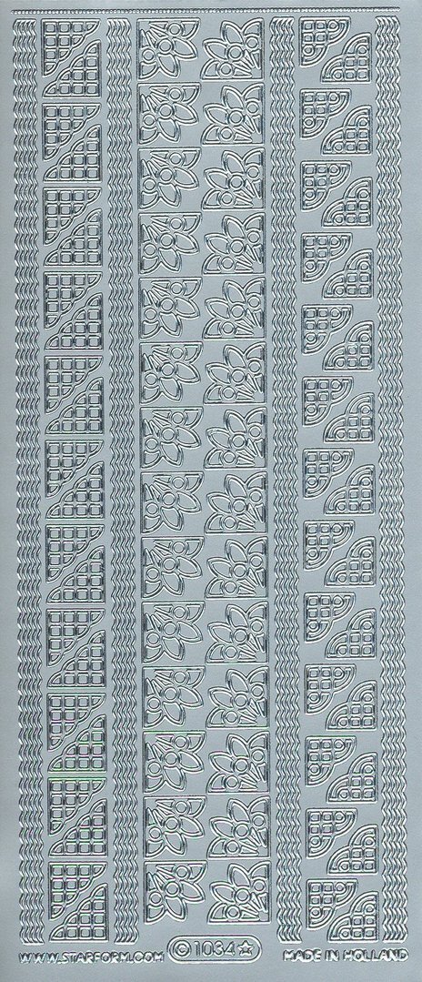 Starform Sticker Sheet 4 x 9 Inch Corners 3 Silver
