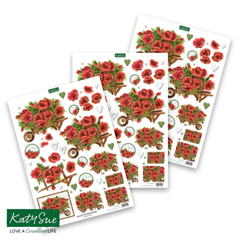 Poppy Barrow Die Cut Decoupage by Katy Sue Designs
