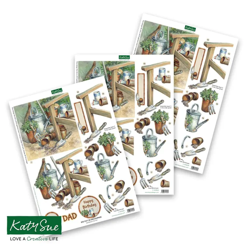 Gardener's Corner Die Cut Decoupage by Katy Sue Designs