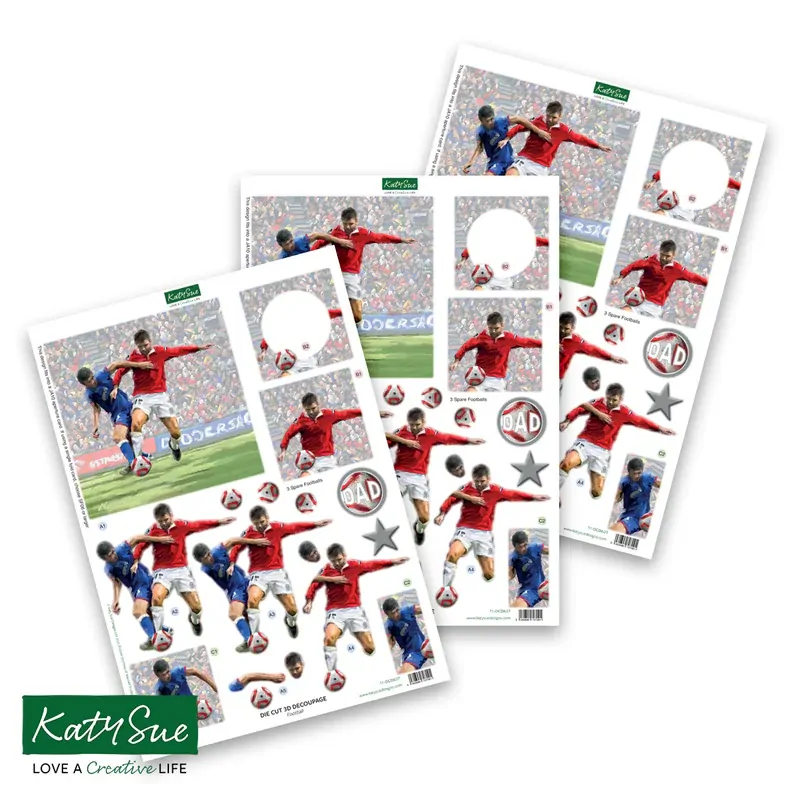 Football Die Cut Decoupage by Katy Sue Designs