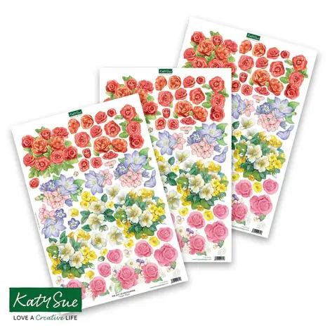 Flower Patch Die Cut Decoupage by Katy Sue Designs