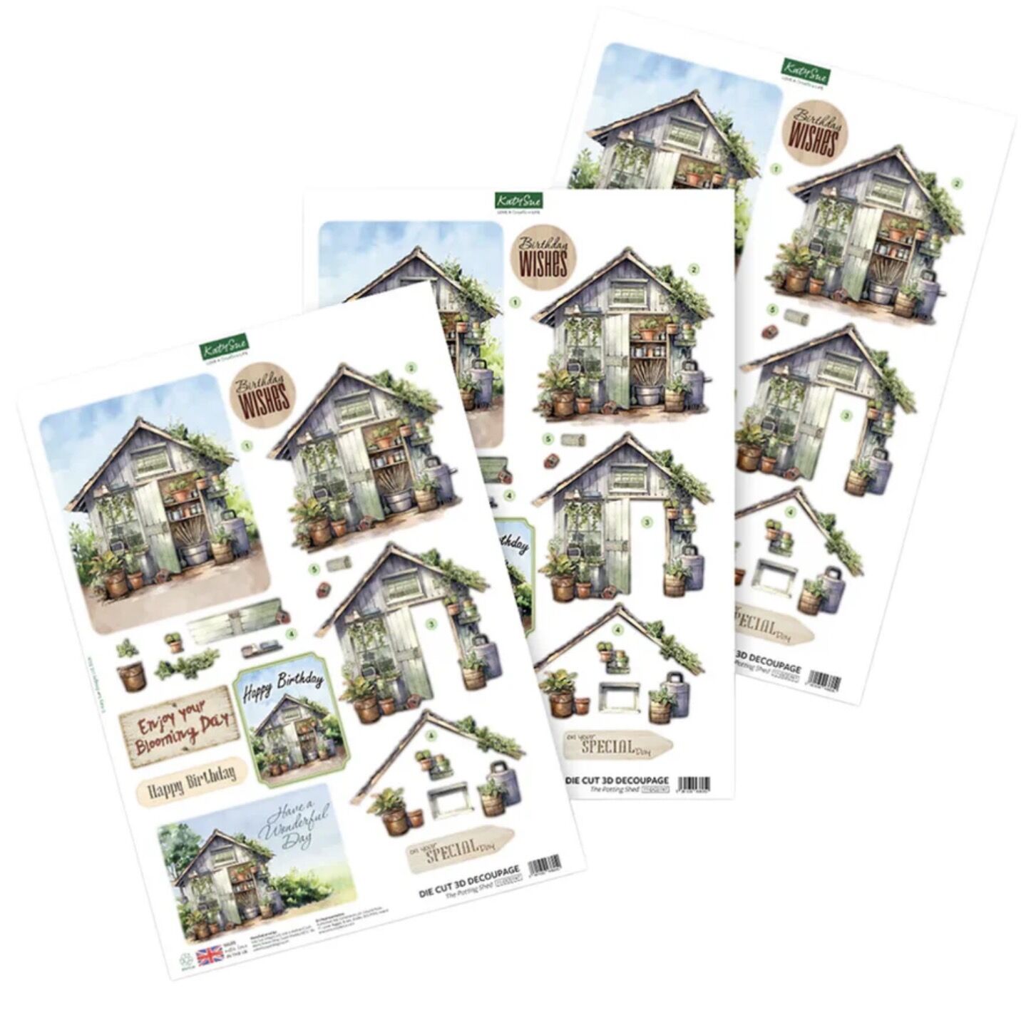 The Potting Shed Die Cut Decoupage by Katy Sue Designs