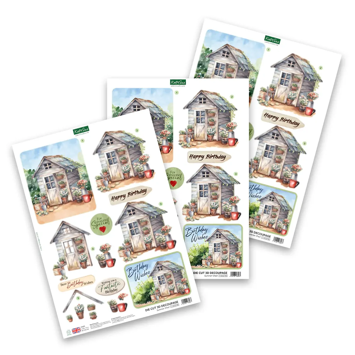 Summer Shed Die Cut Decoupage by Katy Sue Designs