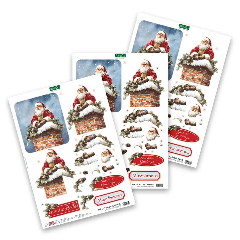 Santa Stop Here Die Cut Decoupage by Katy Sue Designs
