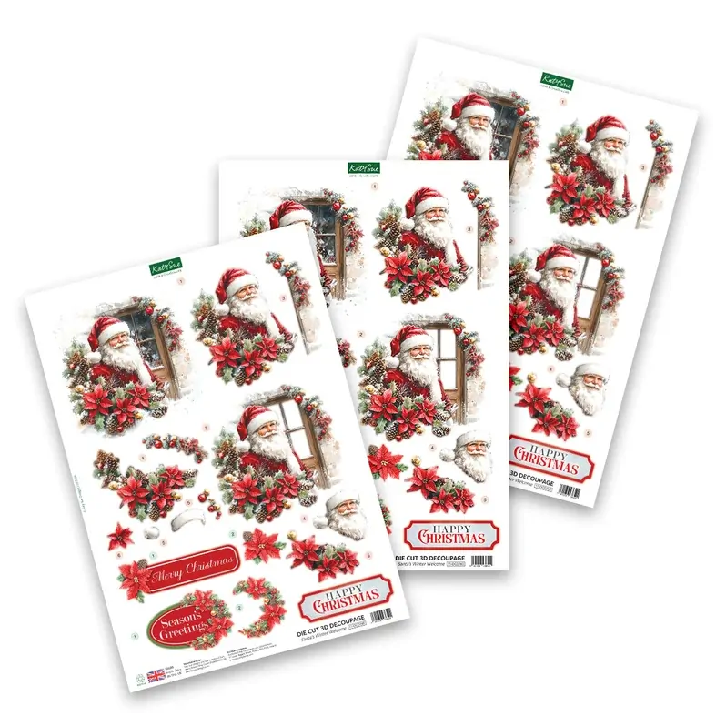 Santa's Winter Welcome Die Cut Decoupage by Katy Sue Designs