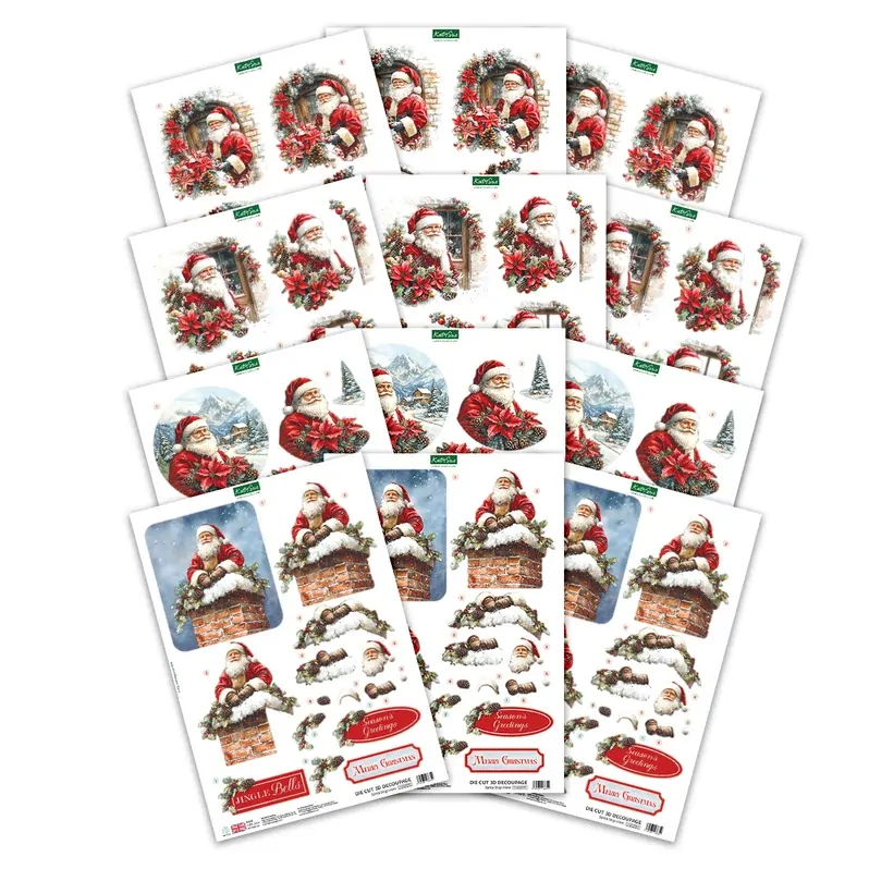 Katy Sue - Santa Scenes Die Cut Decoupage (pack of 12)