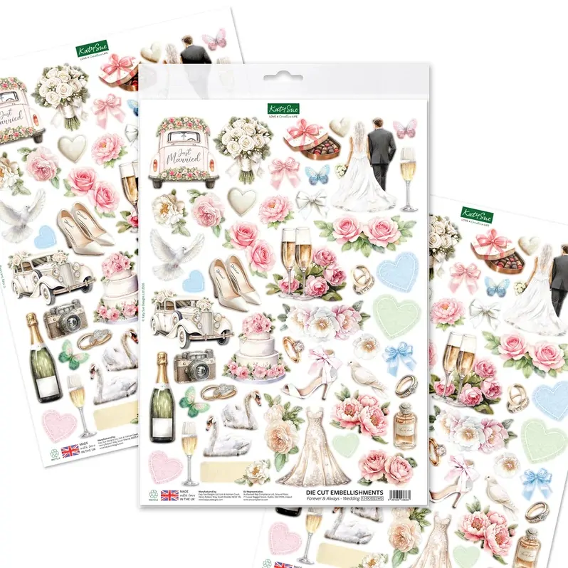 Katy Sue - Forever & Always Die Cut Embellishments, 3 sheets