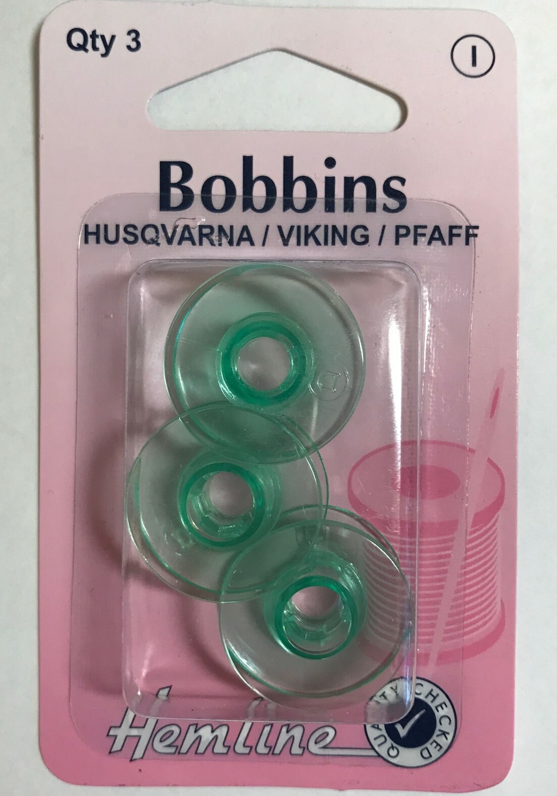 Husqvarna/Viking Blue/Green Plastic Bobbins 3 Pack 