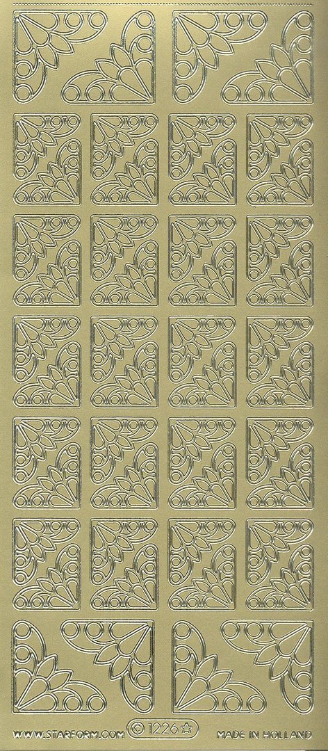 Starform Sticker Sheet 4 x 9 Inch Corners 11 Gold