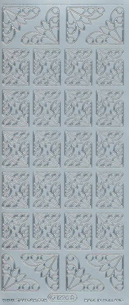 Starform Sticker Sheet 4 x 9 Inch Corners 11 Silver