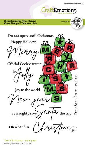 CraftEmotions Clear Stamps A6 Text Christmas - New Year