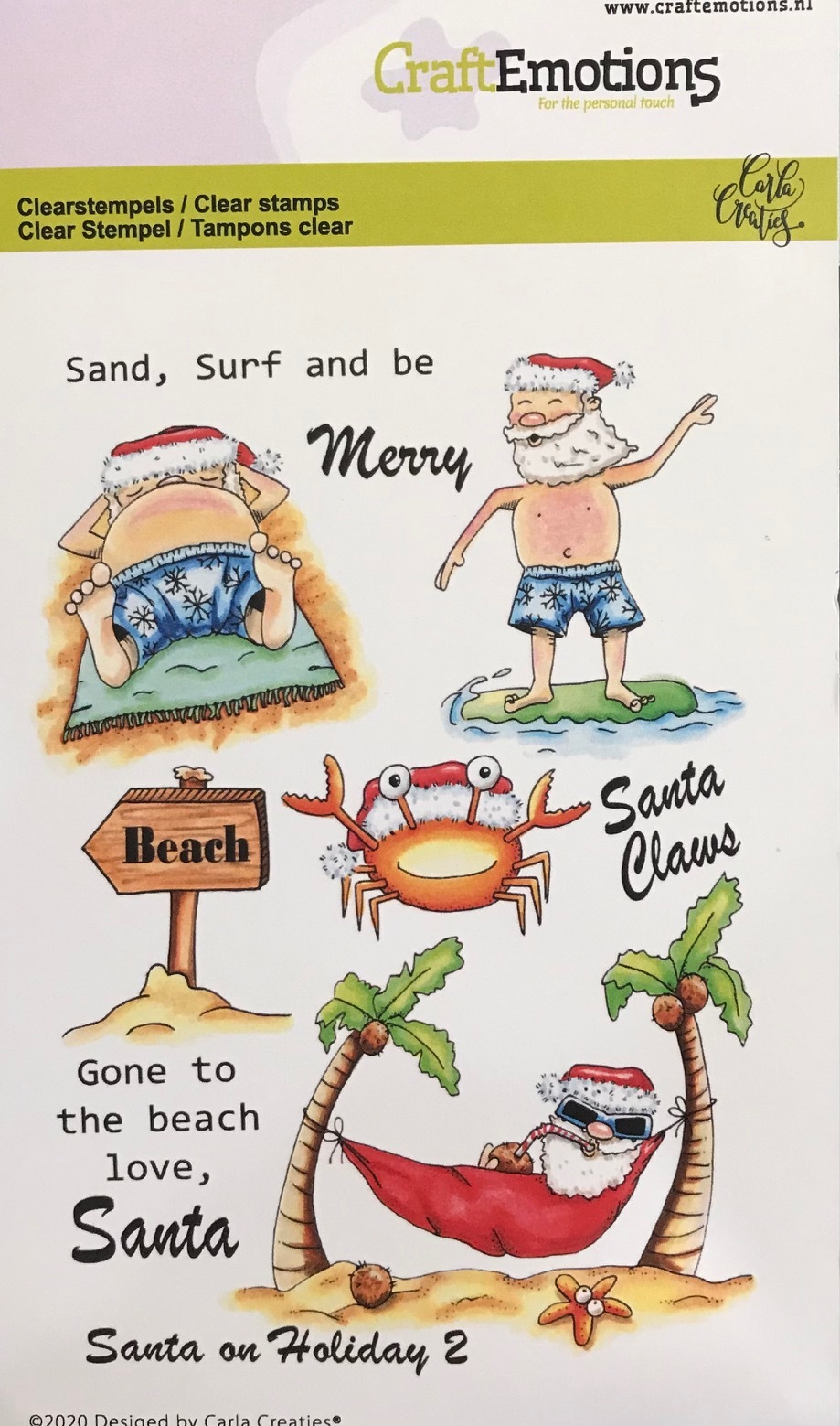 CraftEmotions Clear Stamps A6 Santa on Holiday 2