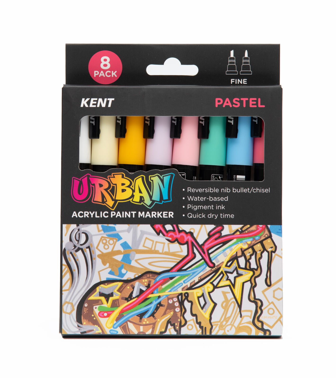Kent Urban 3mm Paint Marker Set - Pastel - Pack of 8