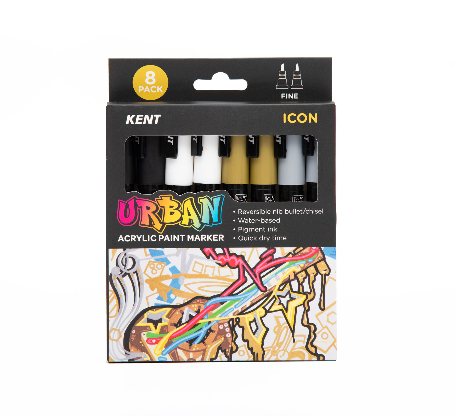 Kent Urban 3mm Paint Marker Set - Icon - Pack of 8