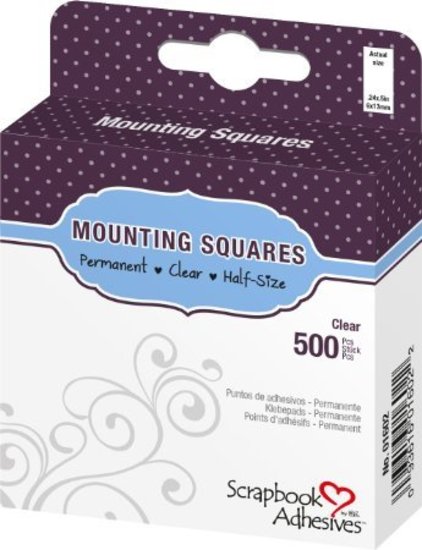 3L Scrapbook Adhesives Permanent Mounting Squares 500/Pkg Clear