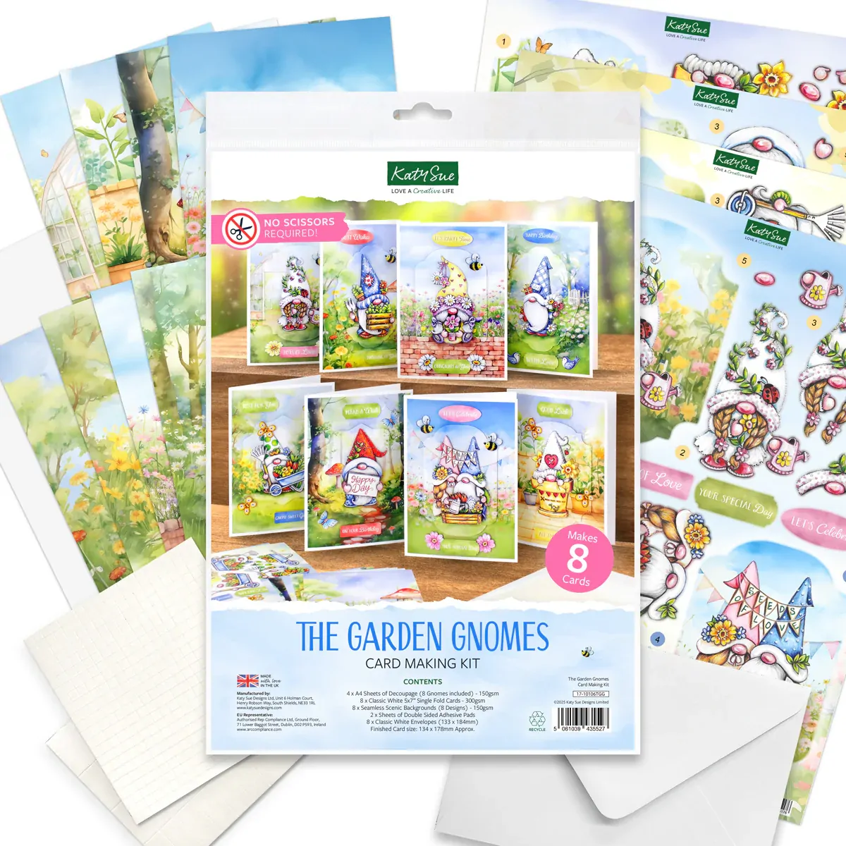 Katy Sue - The Garden Gnomes Card Making Kit