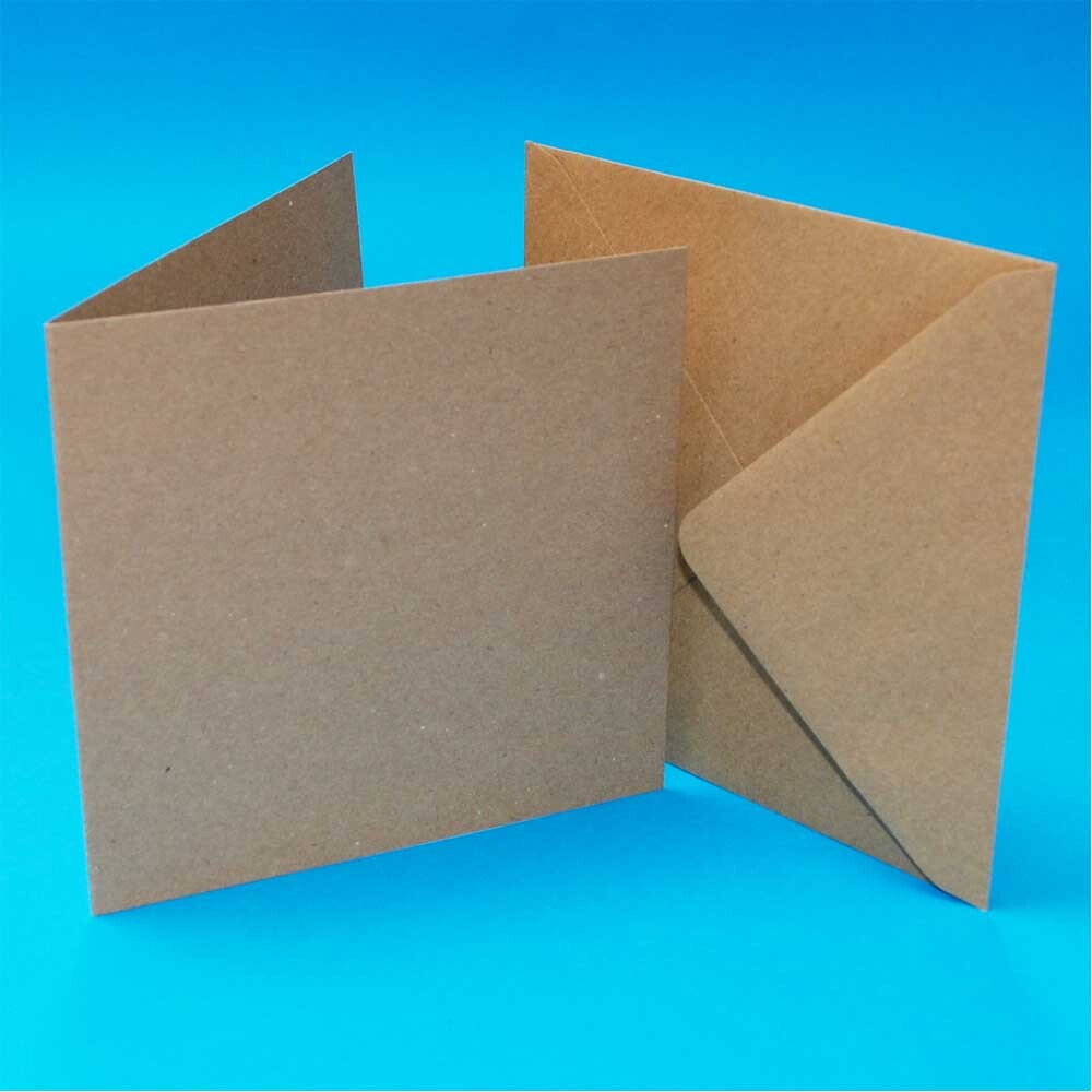 Craft UK Limited 50 Kraft 6x6 Inch Cards 280gsm and Envelopes