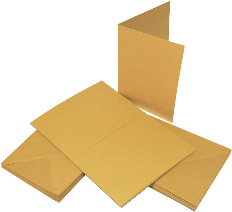 Craft UK Limited 50 Kraft A6 Cards 280gsm and C6 Envelopes