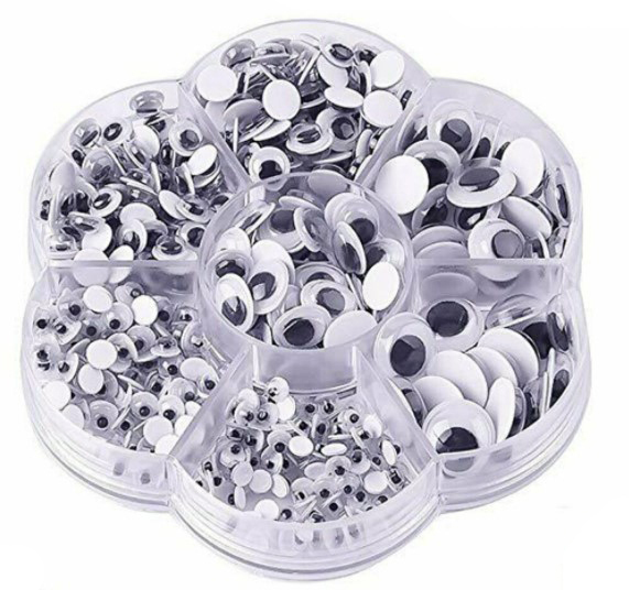 Googly Wiggly Eyes Variety Pack 200pk + Sorting Container