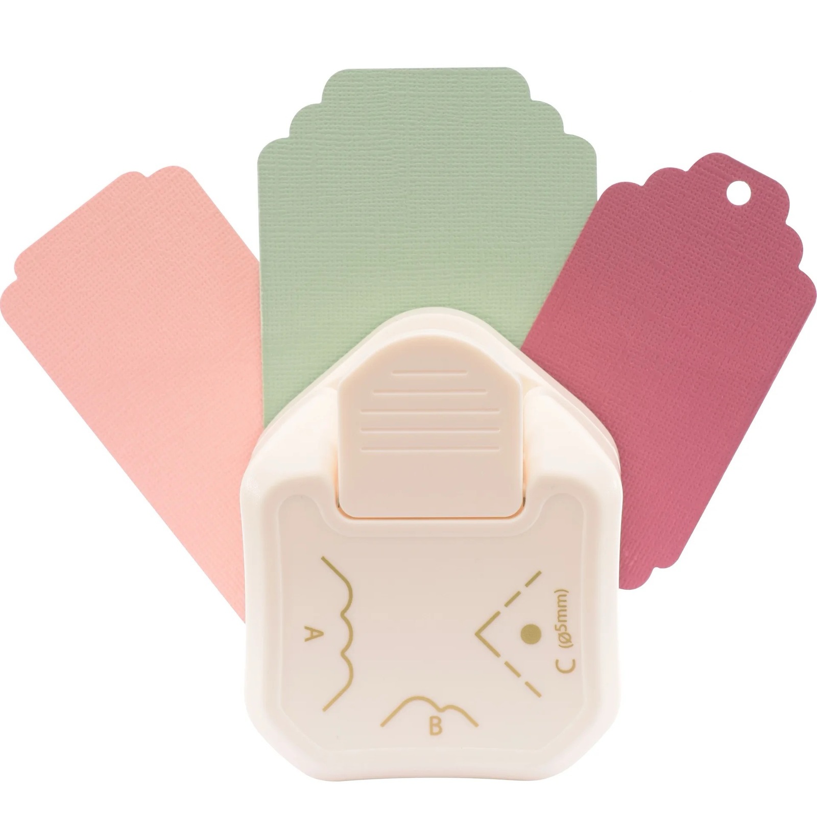 Vaessen Creative 3-in-1 Corner Tag Punch Scallop