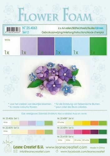 Flower Foam 6 A4 Sheets Blue/Violet Set 5