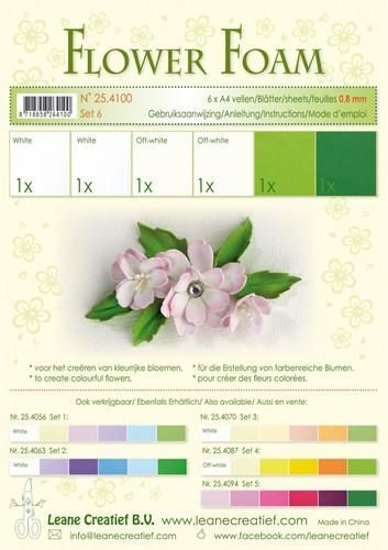 Flower Foam 6 A4 Sheets White/Green Set 5