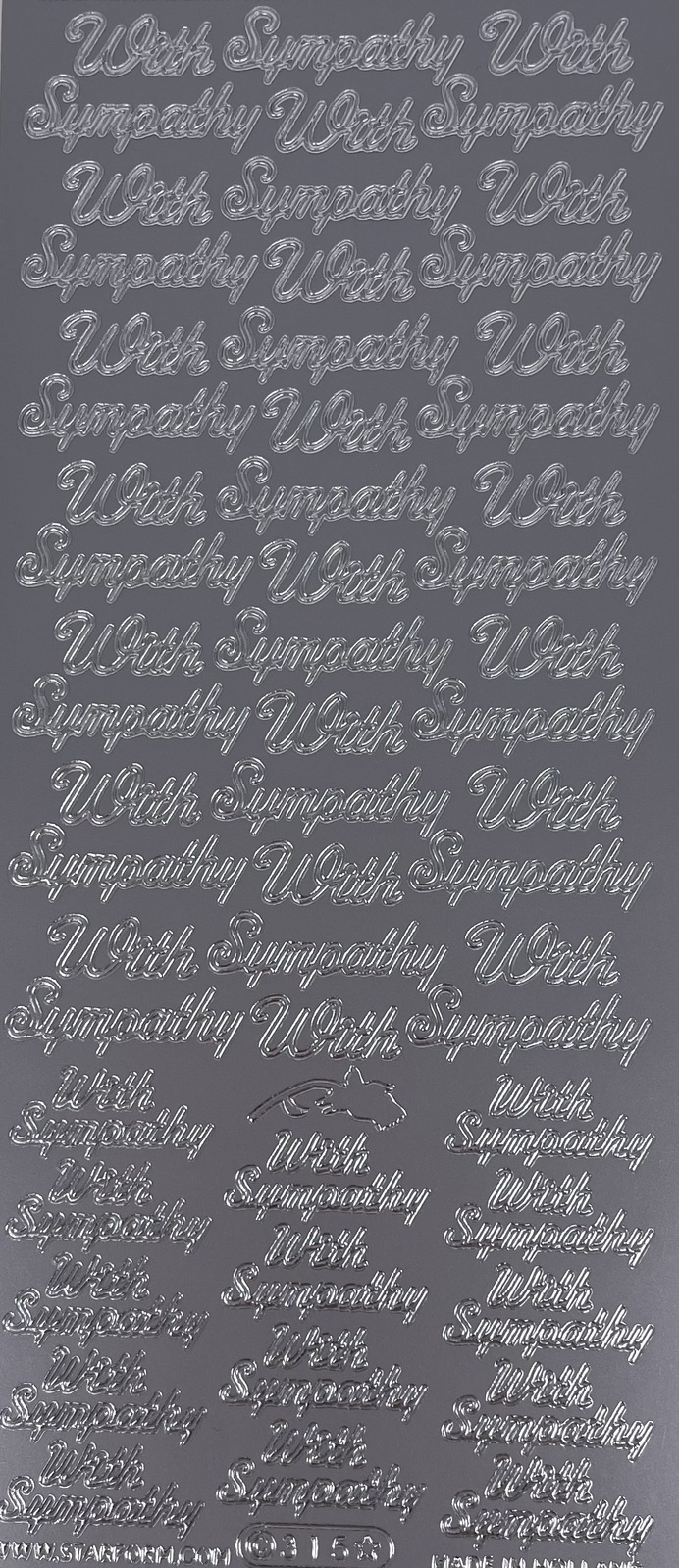 Starform Sticker Sheet 4 x 9 Inch With Sympathy Silver