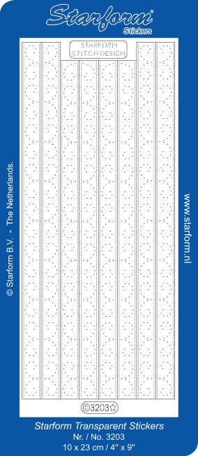 Starform Sticker Sheet 4 x 9 Inch Clear Stitching 3203 