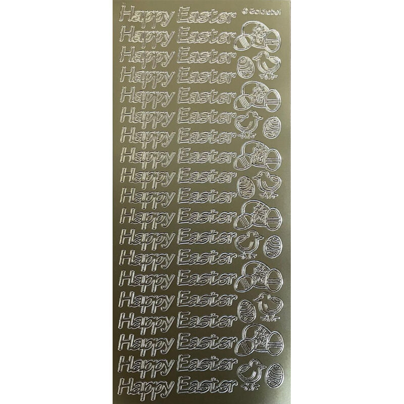 Starform Sticker Sheet 4 x 9 Inch Happy Easter Gold
