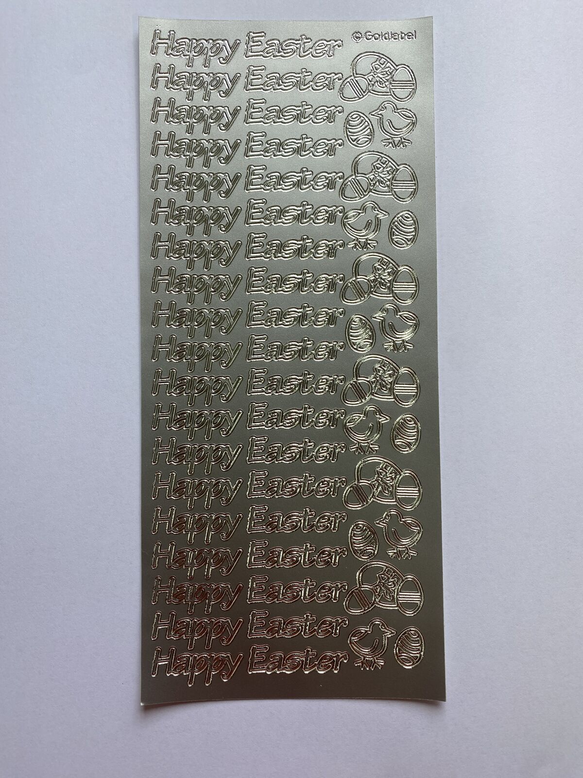Starform Sticker Sheet 4 x 9 Inch Happy Easter Silver