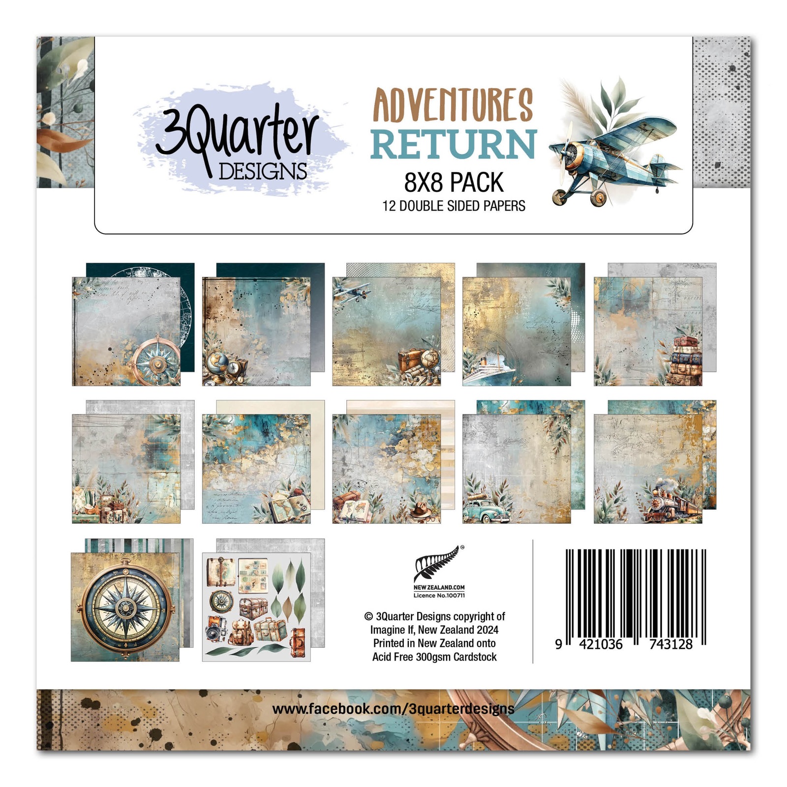 3Quarter Designs - Adventures Return - 8x8 Pack