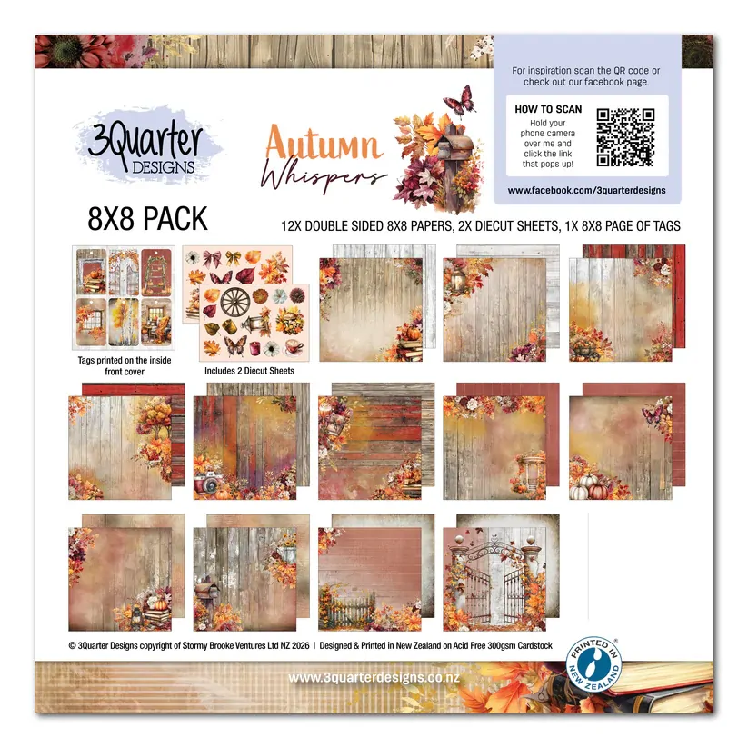 3Quarter Designs - Autumn Whispers - 8x8 Pack