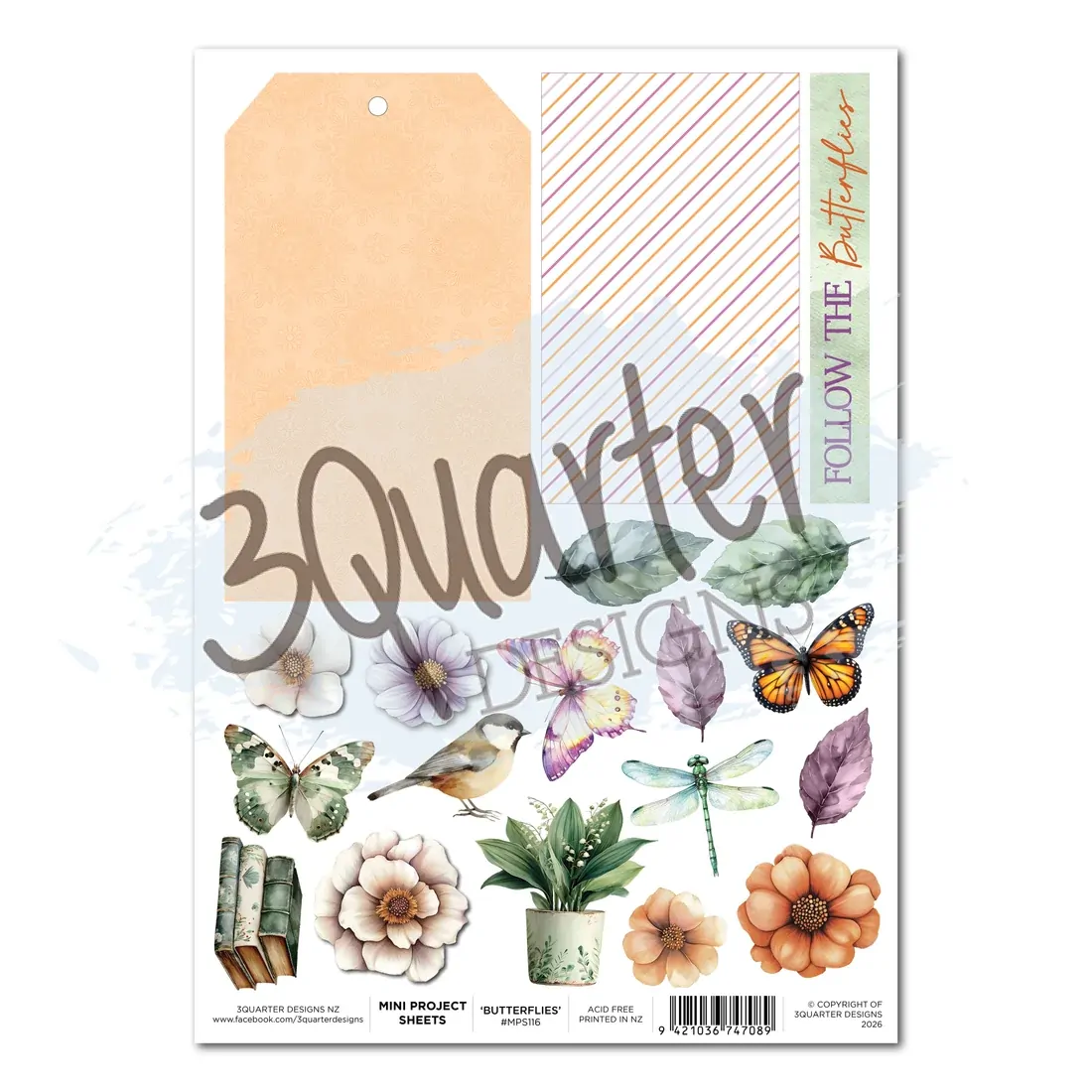 3Quarter Designs - Butterfly Grove - Mini Project Sheet