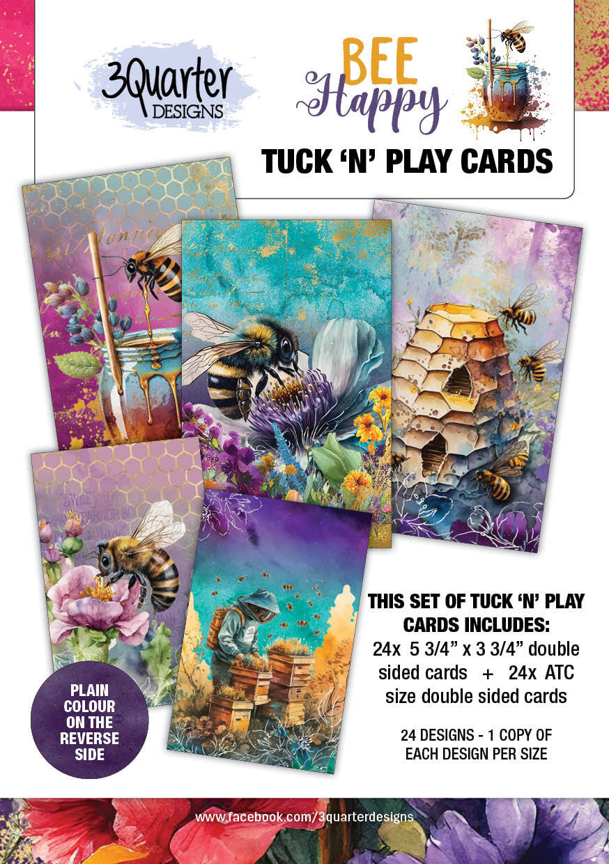 3Quarter Designs - Bee Happy - Tuck n Play Cards