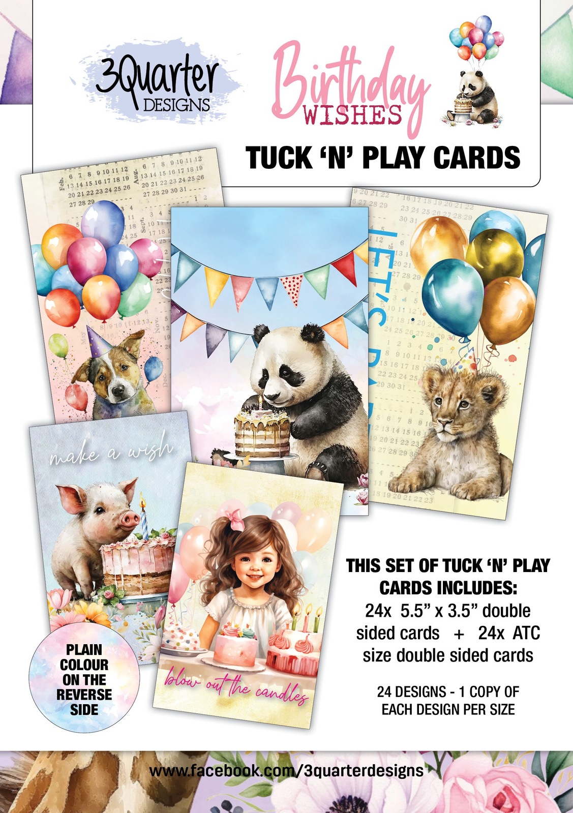 3Quarter Designs - Birthday Wishes - Tuck n Play Cards