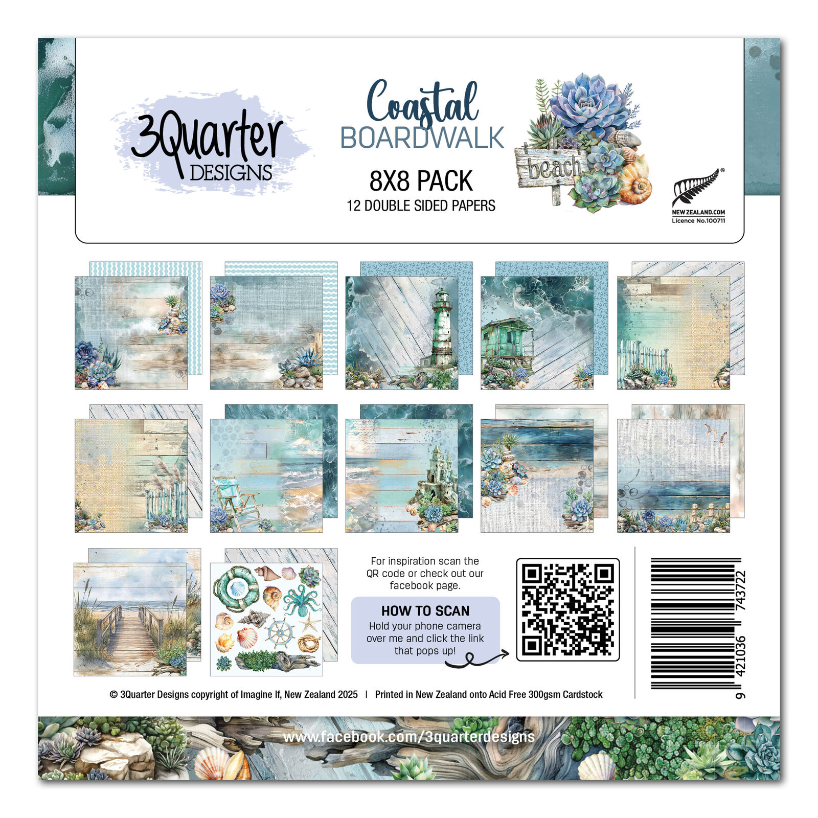 3Quarter Designs - Coastal Boardwalk - 8x8 Pack