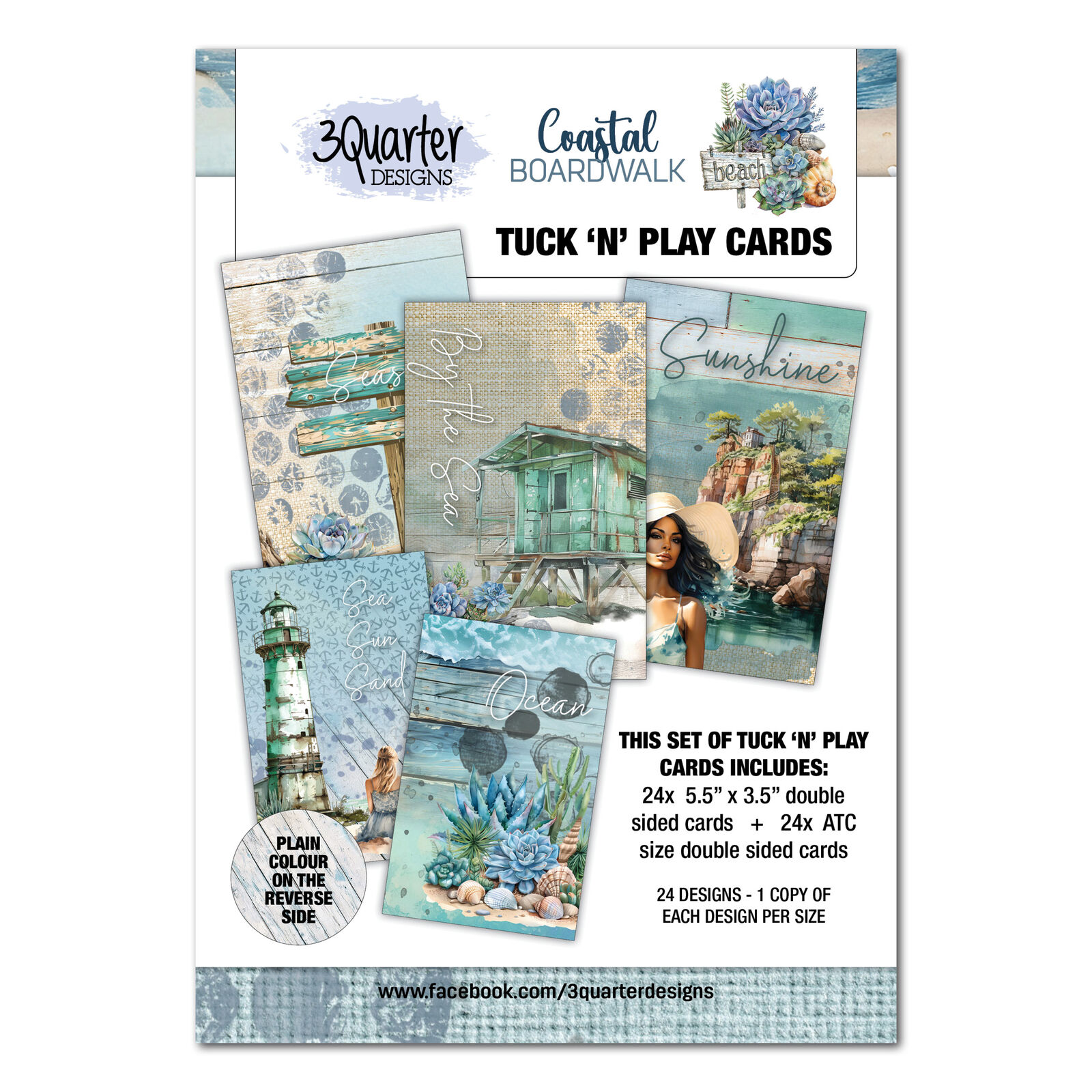 3Quarter Designs - Coastal Boardwalk - Tuck n Play Cards