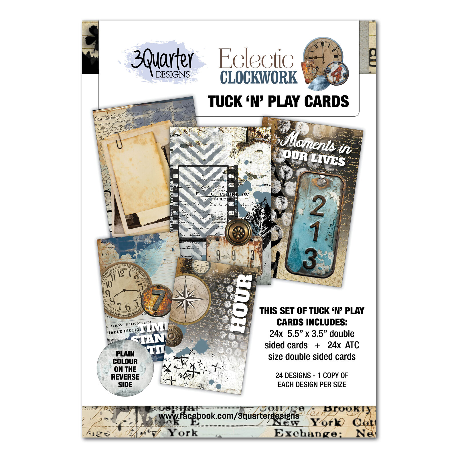 3Quarter Designs - Eclectic Clockwork - Tuck n Play Cards