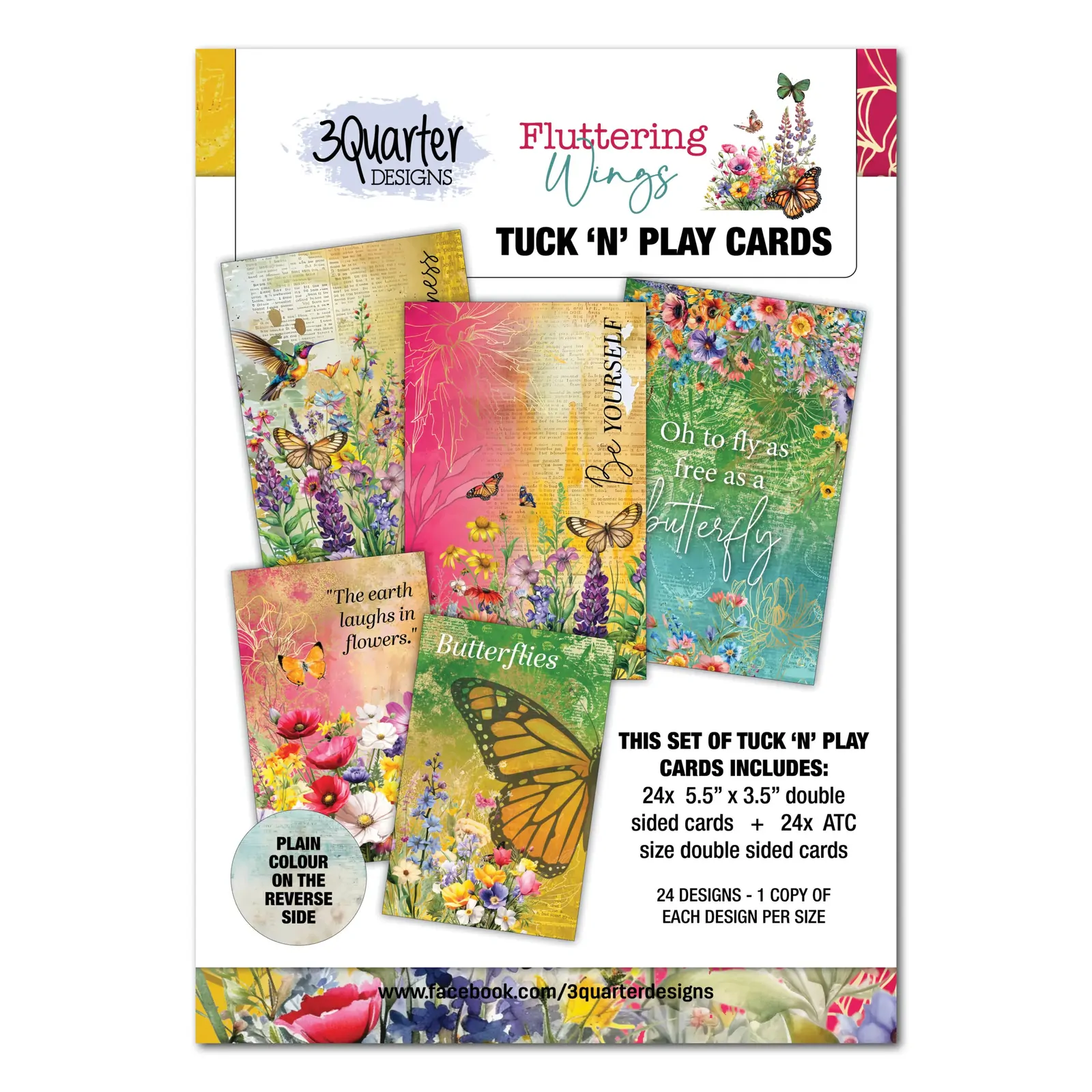 3Quarter Designs - Fluttering Wings - Tuck n Play Cards