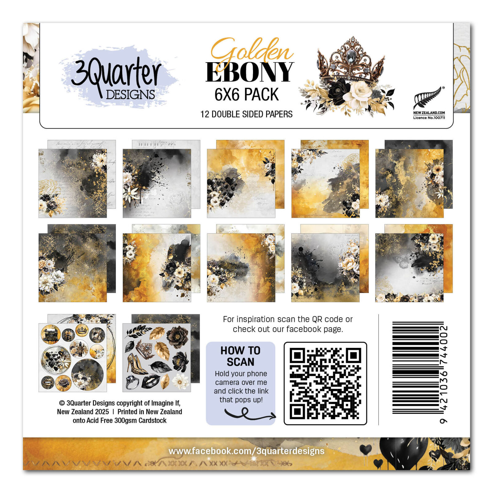 3Quarter Designs - Golden Ebony - 6x6 Pack