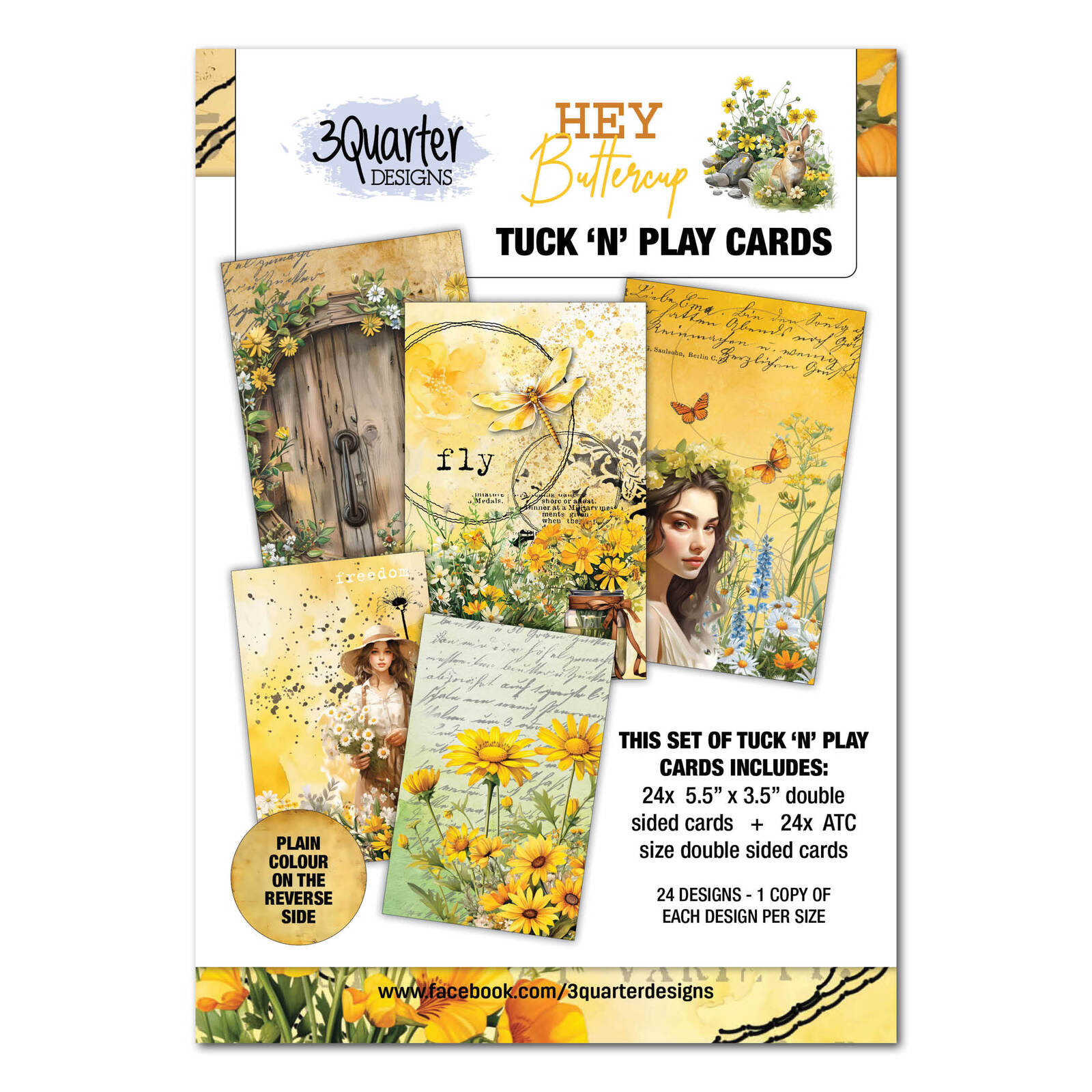 3Quarter Designs - Hey Buttercup - Tuck n Play Cards