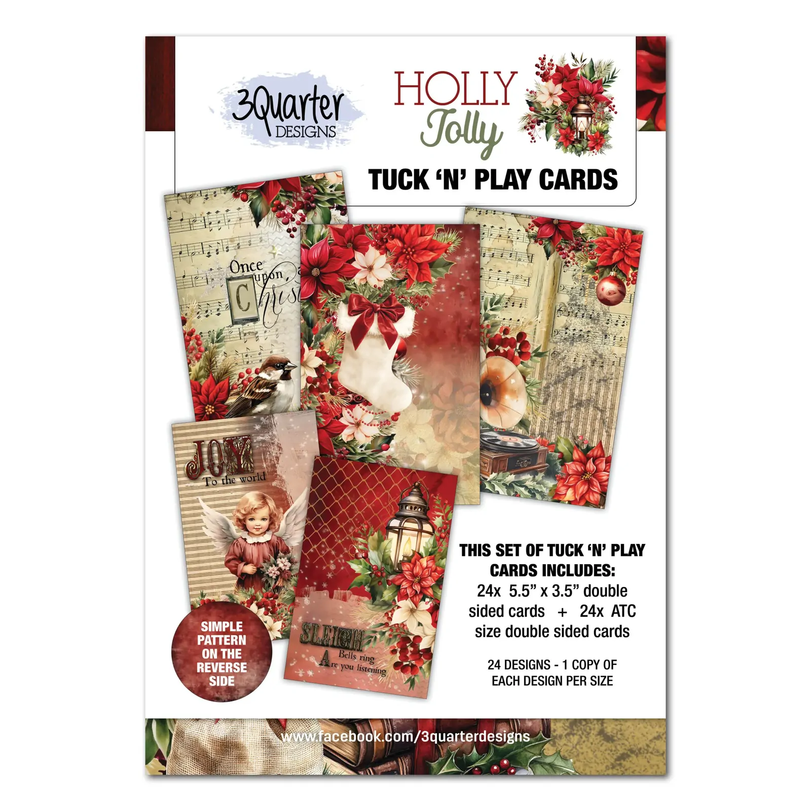 3Quarter Designs - Holly Jolly - Tuck n Play Cards