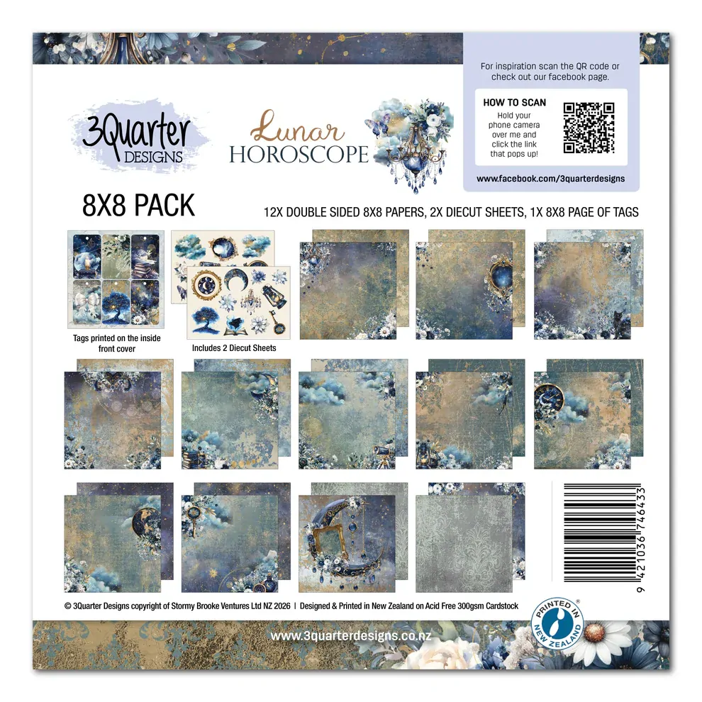 3Quarter Designs - Lunar Horoscope - 8x8 Pack