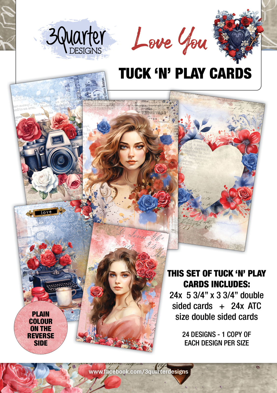 3Quarter Designs - Love You - Tuck n Play Cards