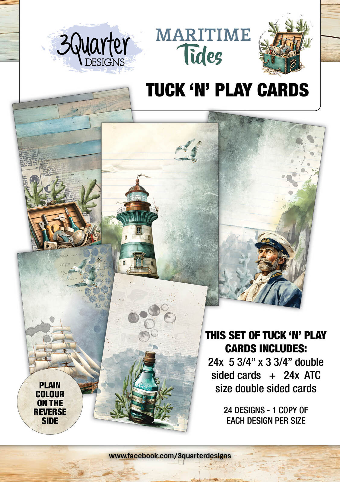 3Quarter Designs - Maritime Tides - Tuck n Play Cards