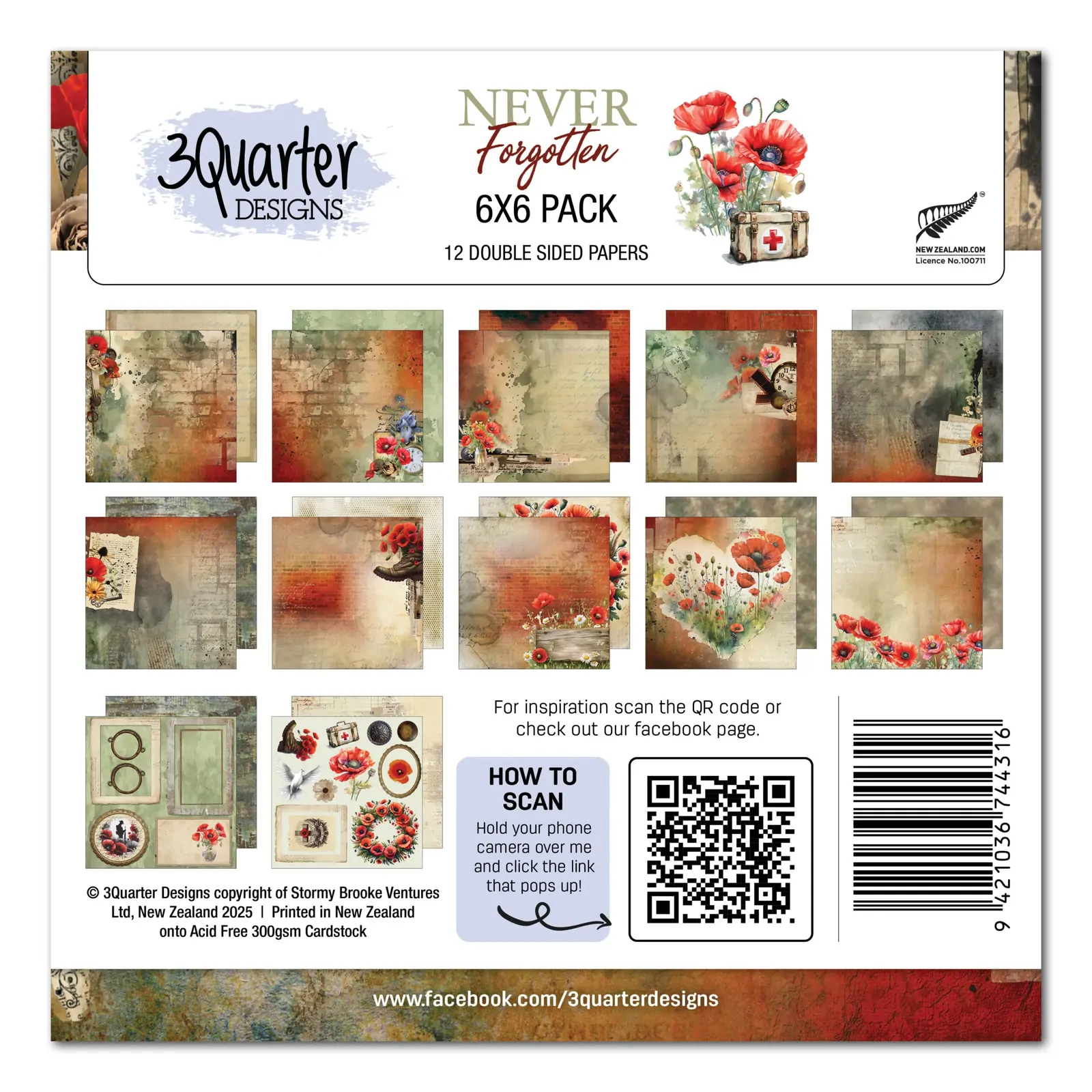 3Quarter Designs - Never Forgotten - 6x6 Pack
