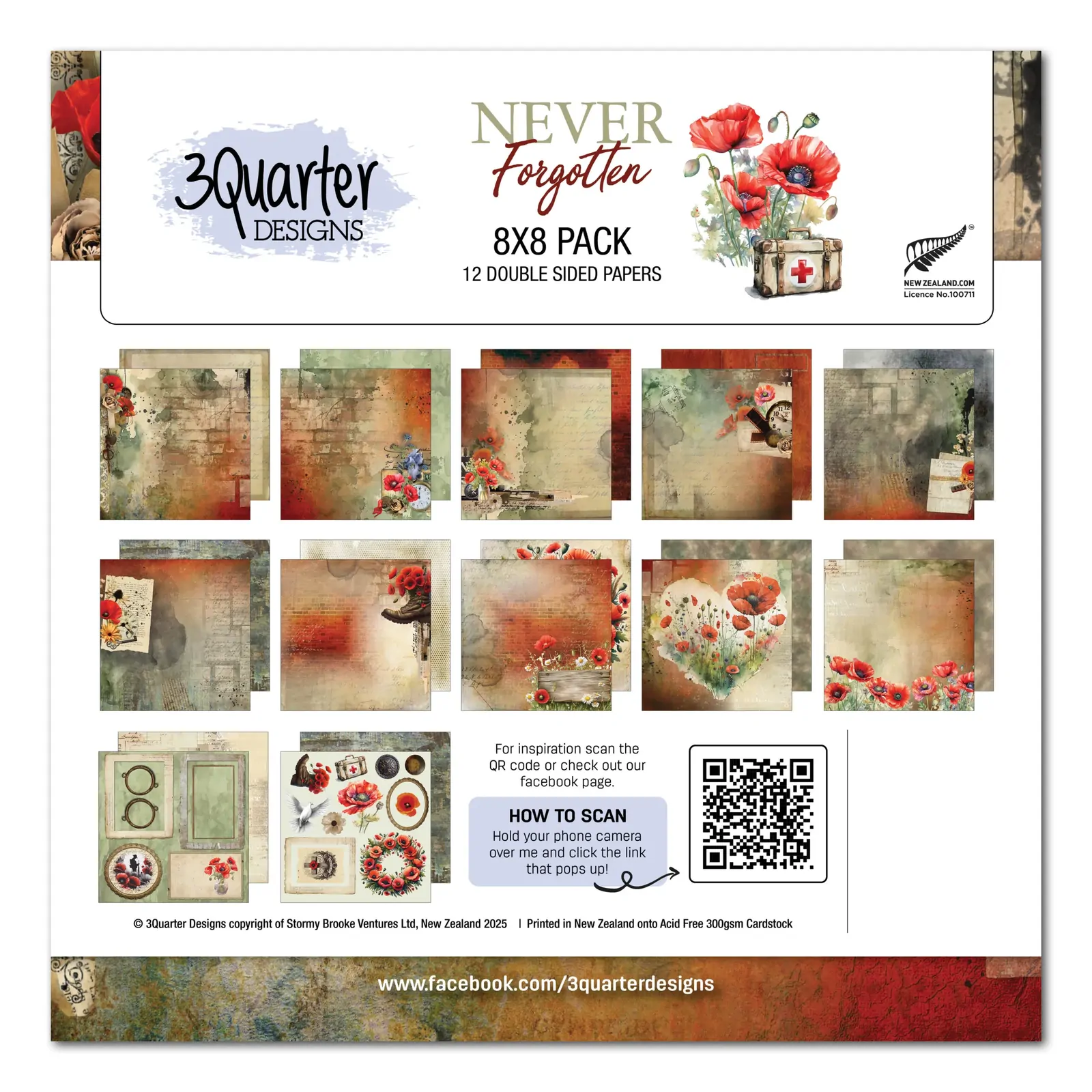 3Quarter Designs - Never Forgotten - 8x8 Pack