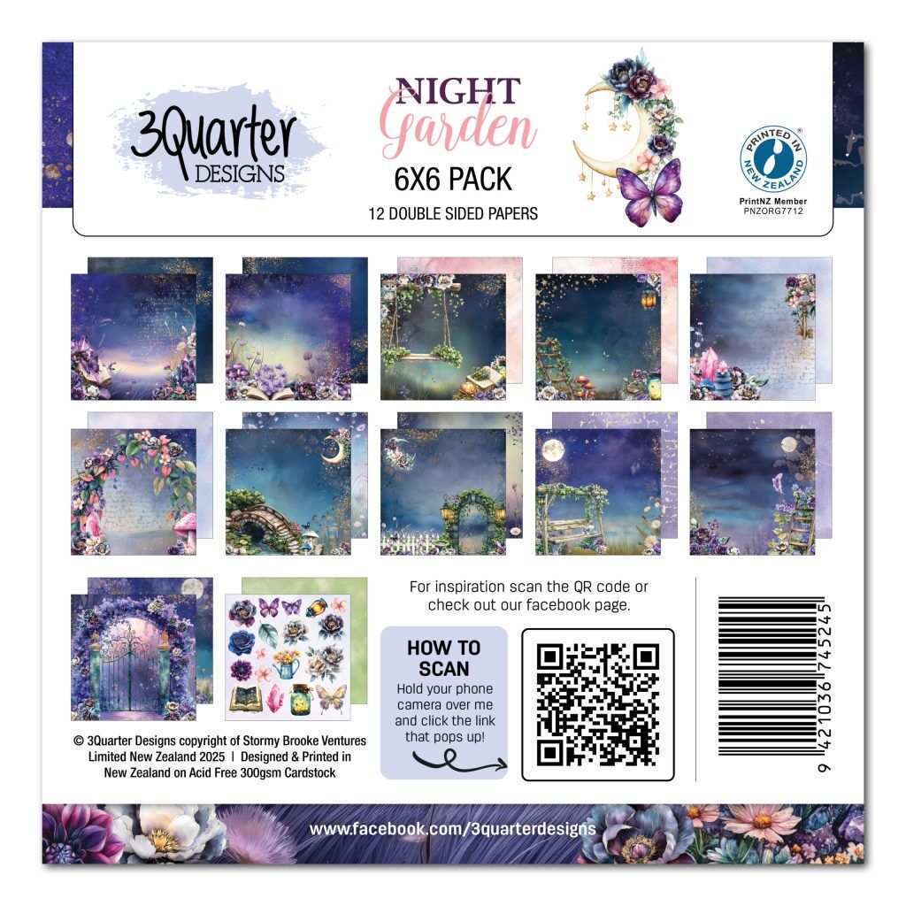 3Quarter Designs - Night Garden - 6x6 Pack