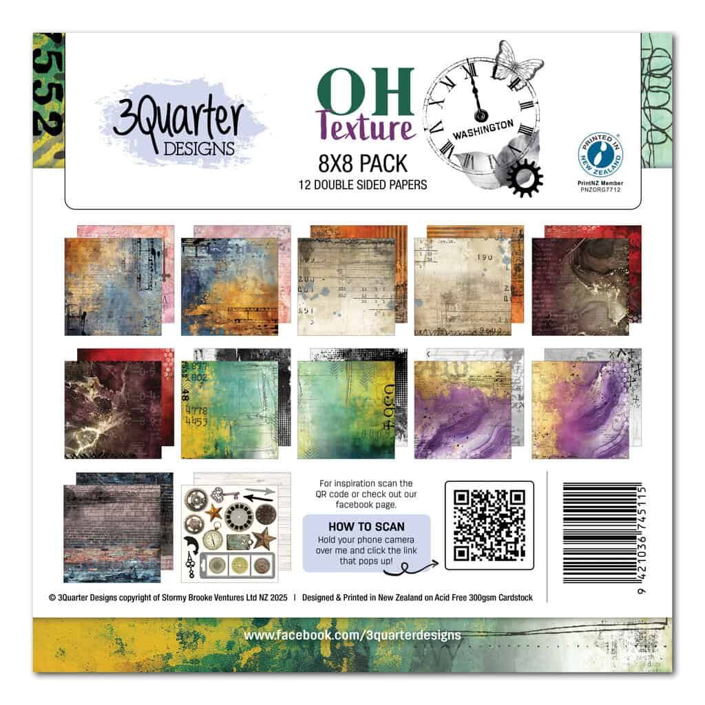3Quarter Designs - Oh Texture - 8x8 Pack